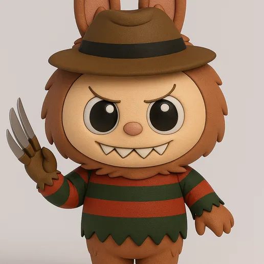 Labubu Freddy Krueger - Nightmare on Elm Street Inspired 3D Figure — vue 1