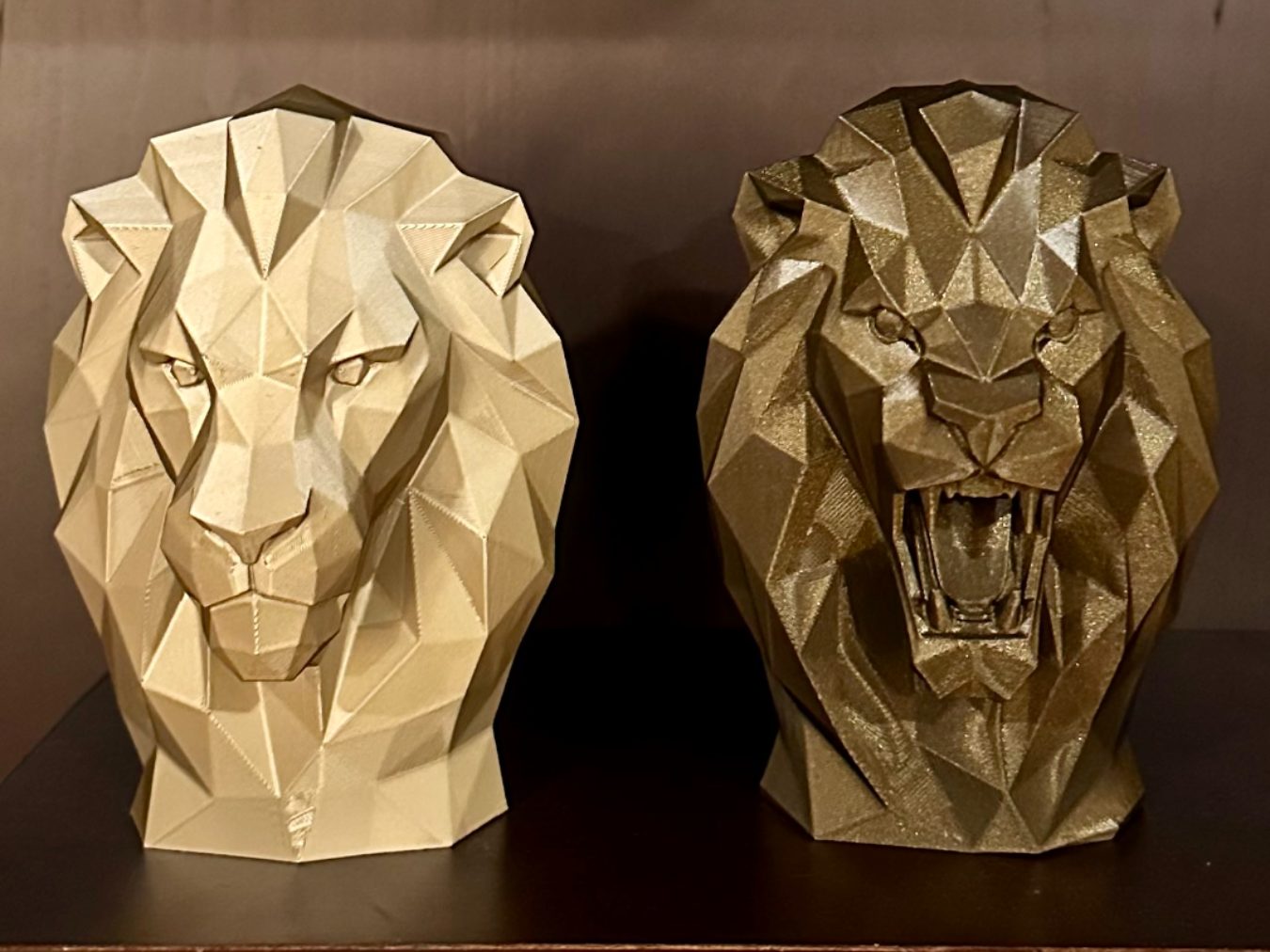 Low Poly Lion Bust Collection - Modern Shelf Art — vue 1