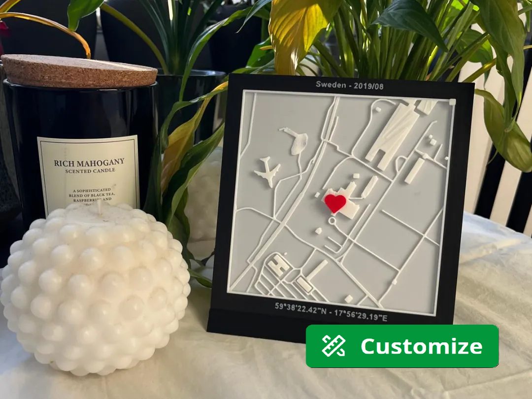 Map to my heart - Personalized 3D City map — vue 1