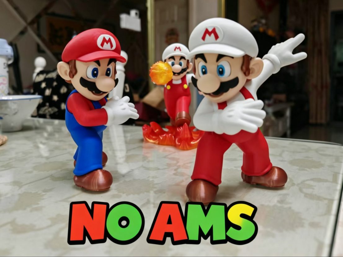 马里奥 火焰马力欧 Mario 向前冲 多色拆件打印（无需ams） — vue 1