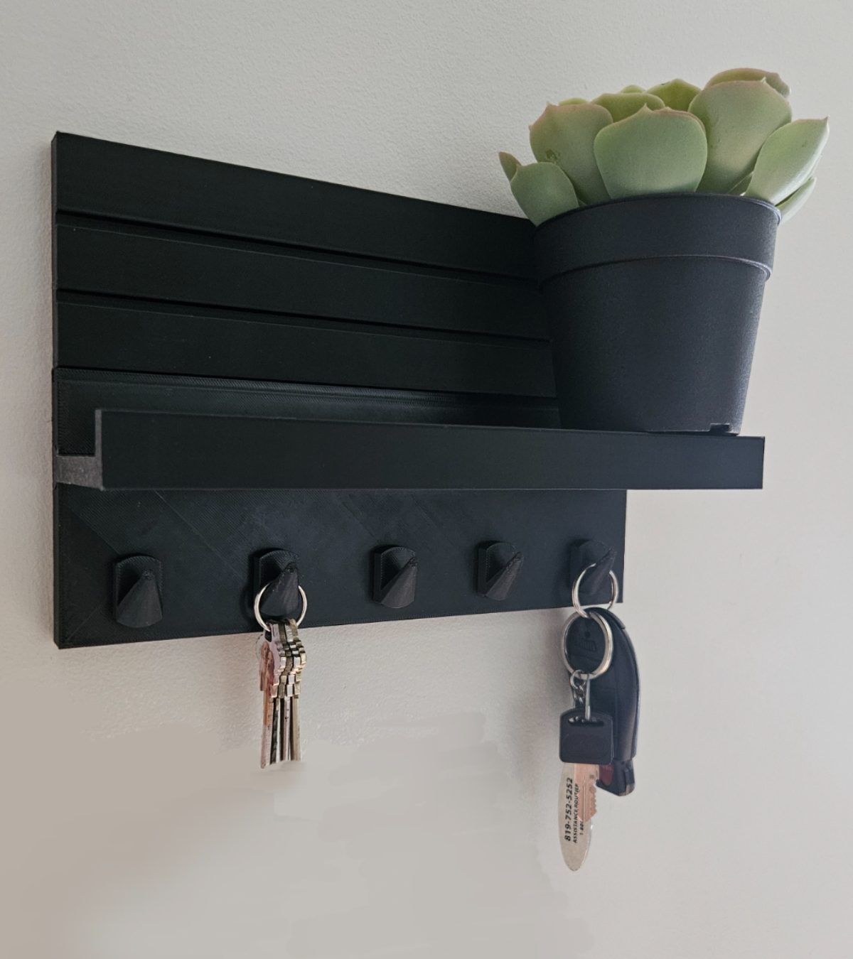 Modern modular wall key holder with Shelf — vue 1