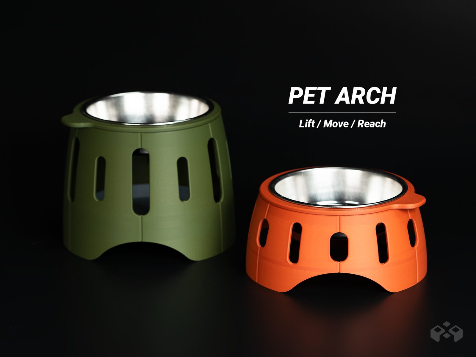 PET ARCH – Elevated Pet Bowl Stand with Storage — vue 1