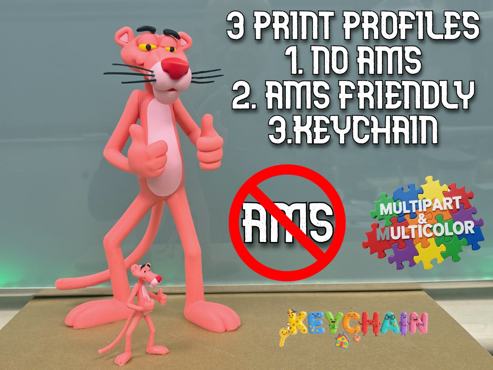 Pink Panther / - AMS FRIENDLY - KEYCHAIN — vue 1