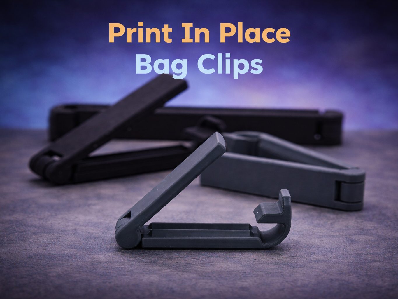 Print in place bag clips - 5 sizes (FDM Optimized) — vue 1