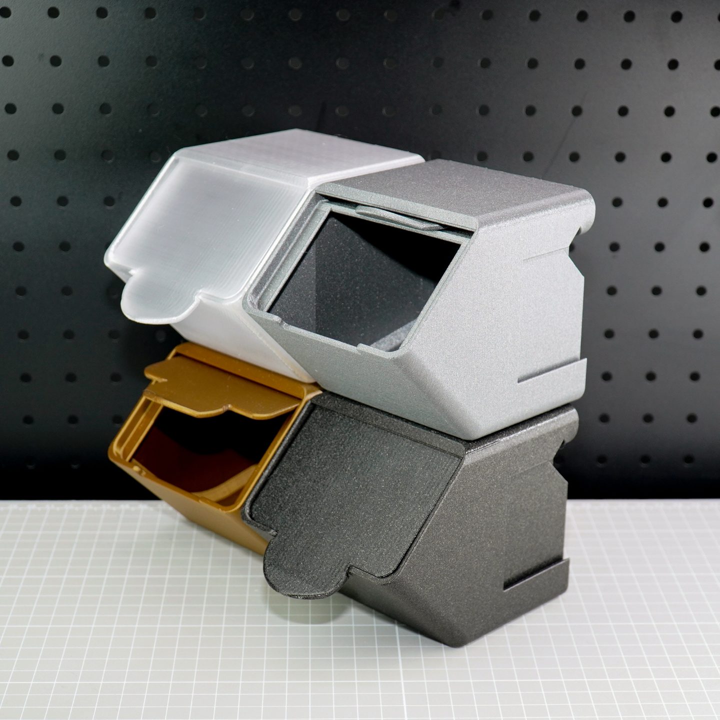 Printinplace lid box french cleats 一体打印组合零件收纳盒 洞洞板 — vue 1