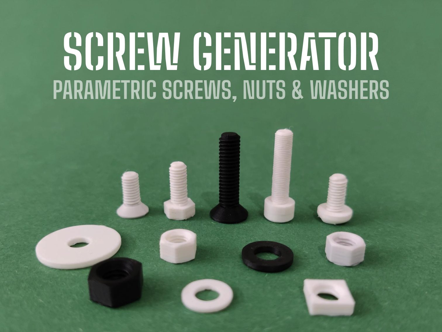 Screw Generator - Parametric Screws, Nuts & Washer — vue 1
