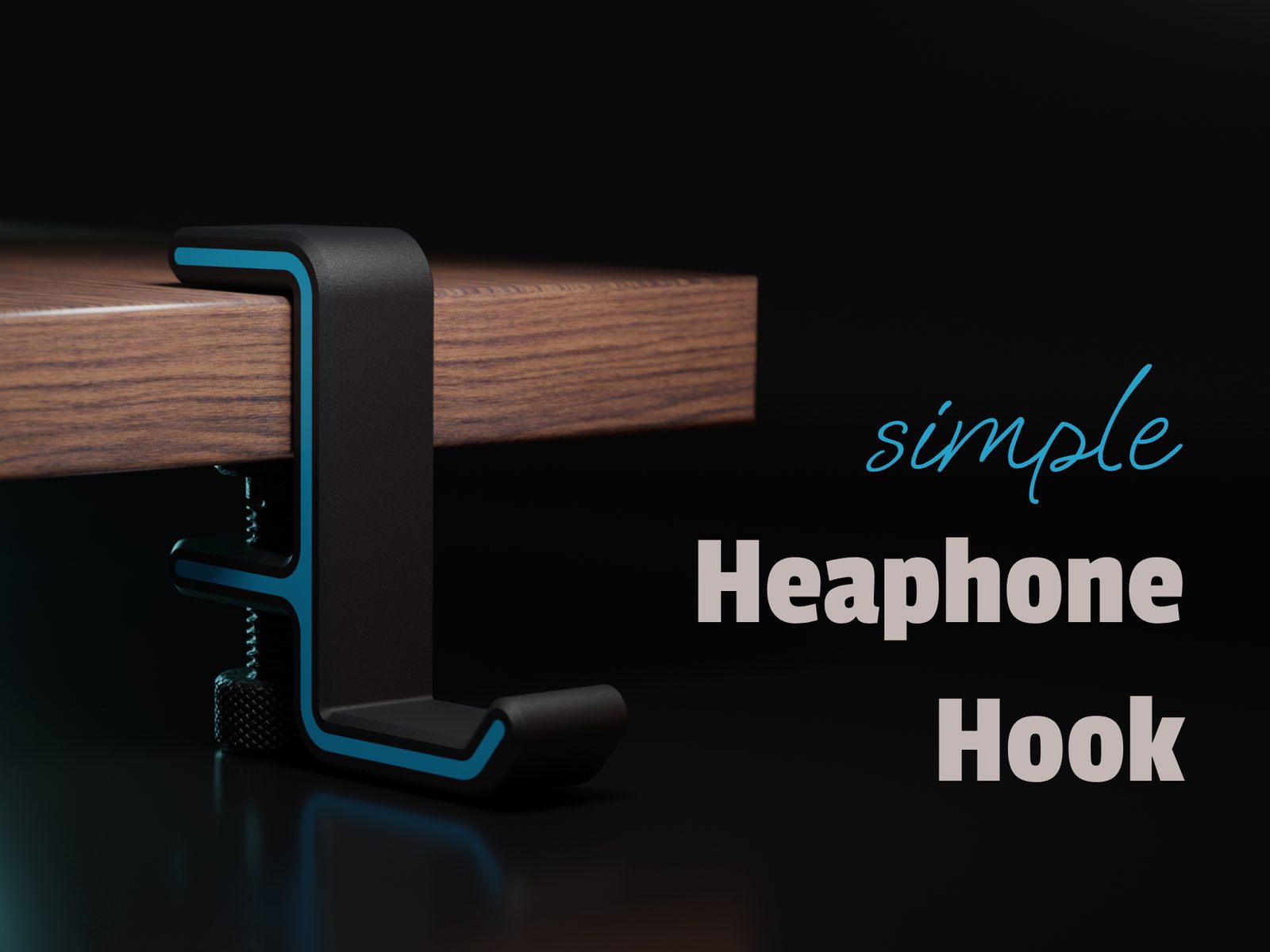 Simple Headphone Hook dual color — vue 1