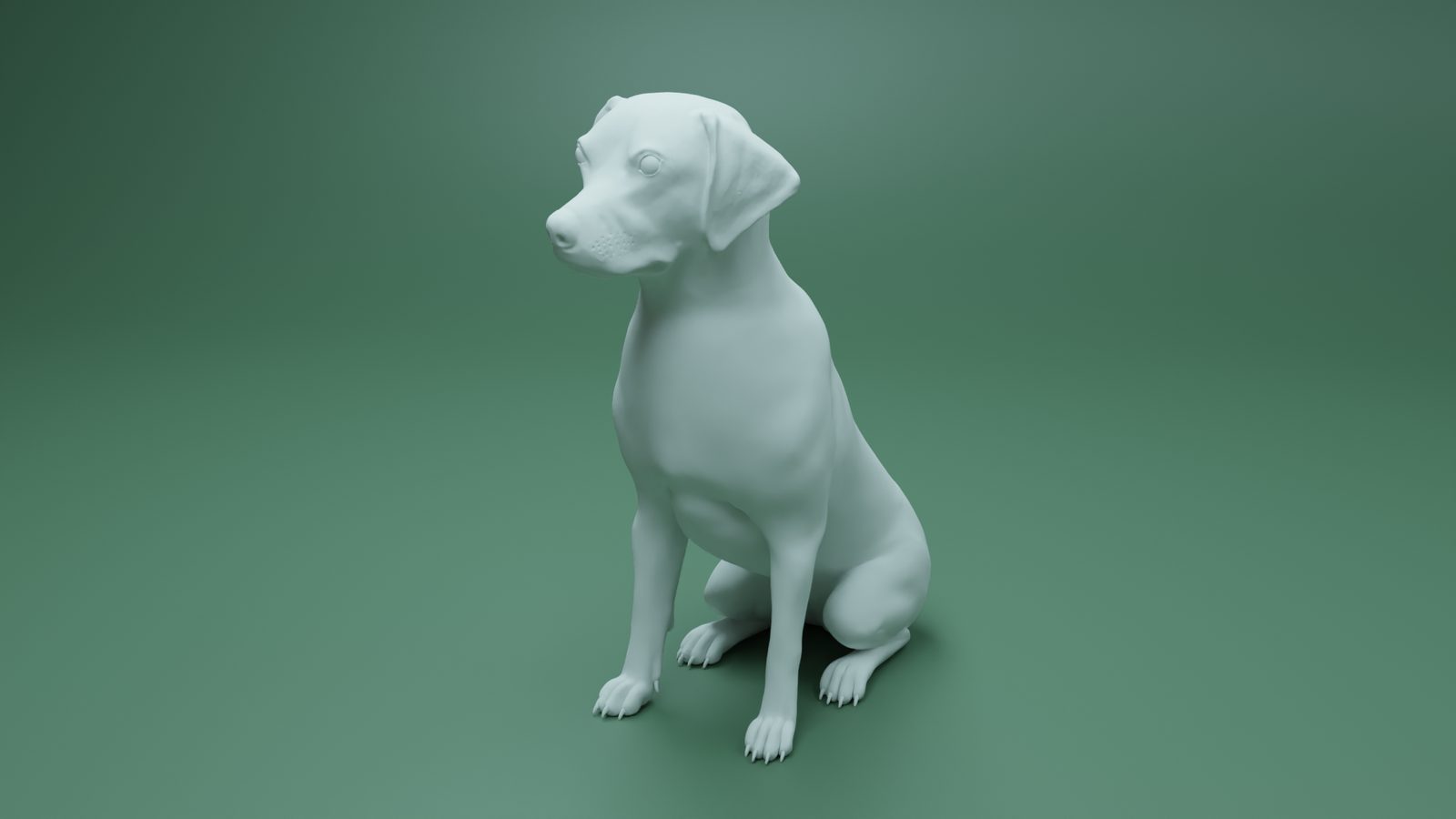 Sitting dog — vue 1