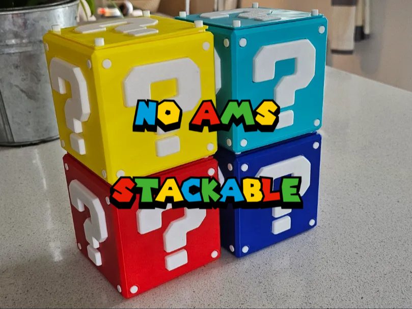 Stackable Super Mario? Block Storage Box multipart — vue 1