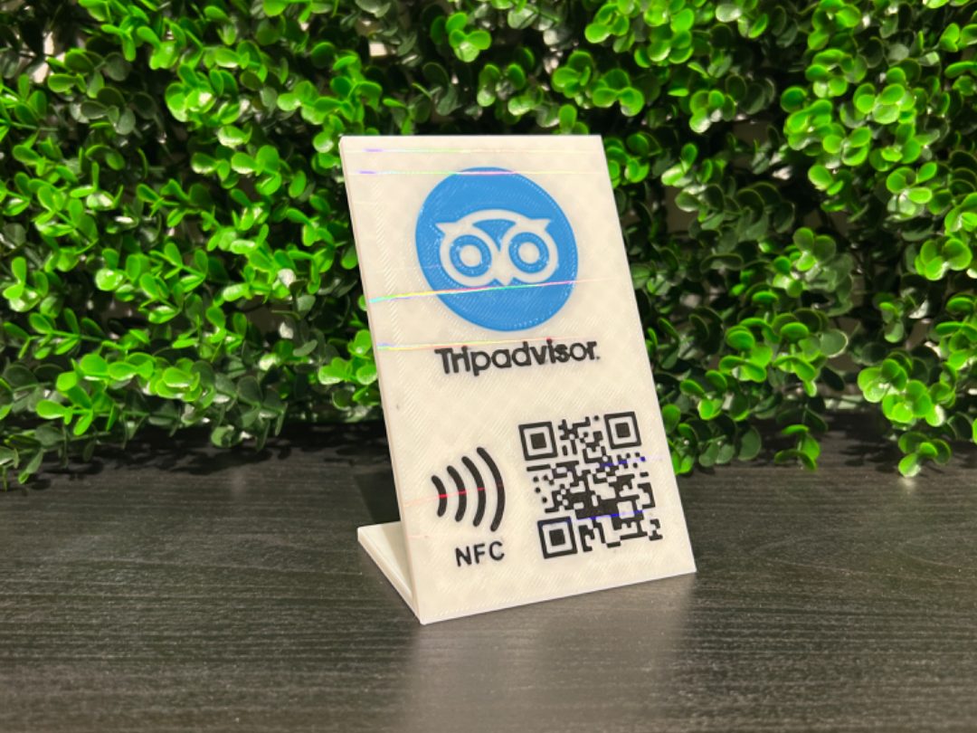 STAND QRCODE/NFC CARD TRIPADVISOR EDITABLE — vue 1