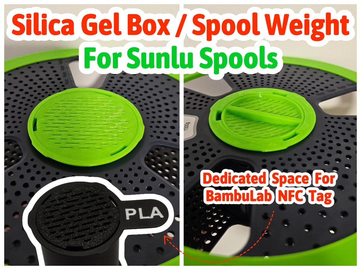 Sunlu Silica Gel Box / Spool Weight NFC Tag Slot — vue 1
