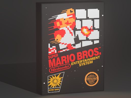 Super Mario Bros NES – Portada clásica retro — vue 1