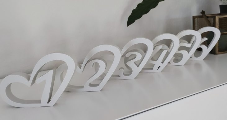 Table numbers with heart / Tischnummern mit Herz — vue 1
