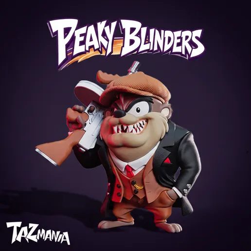 Taz the Tasmanian Devil – Peaky Blinders Urban Vibes Multi-Part 3MF — vue 1