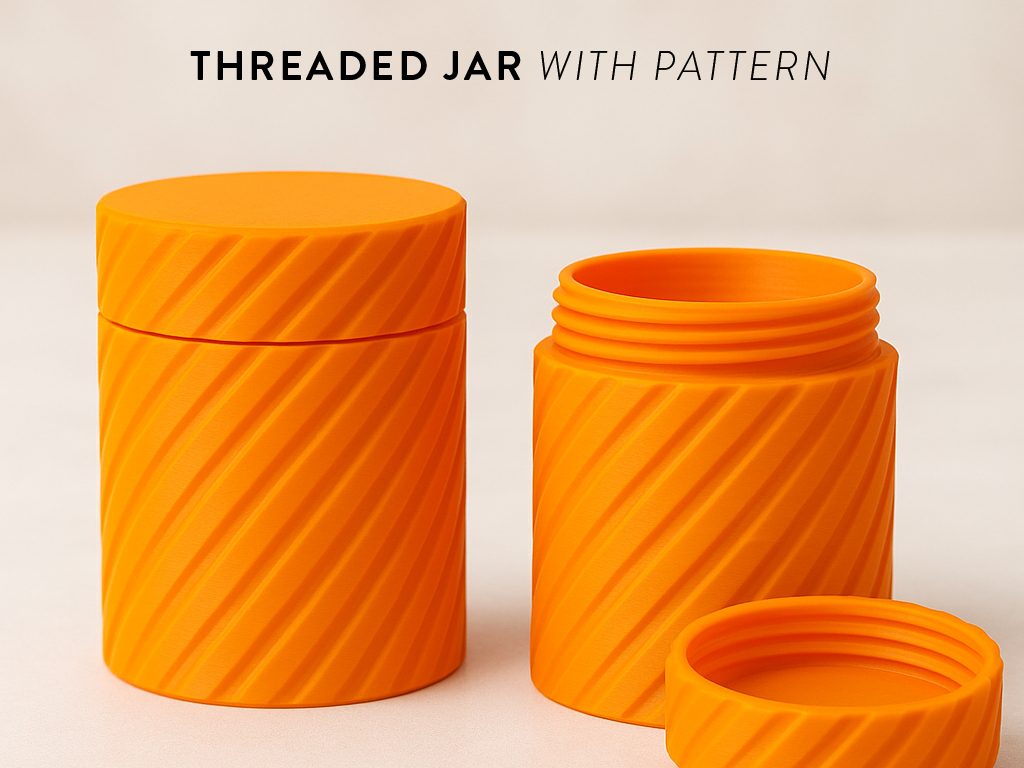 Threaded Jar with Knurled Pattern — vue 1