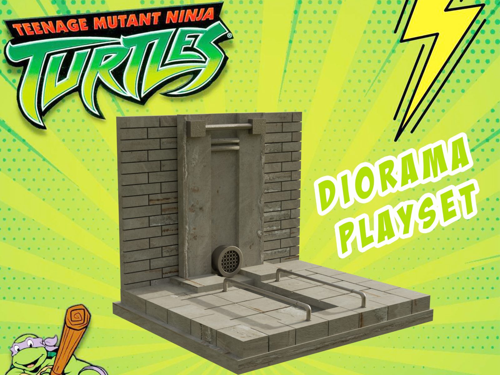 TMNT – Sewer Entrance Display Diorama (PLA) — vue 1
