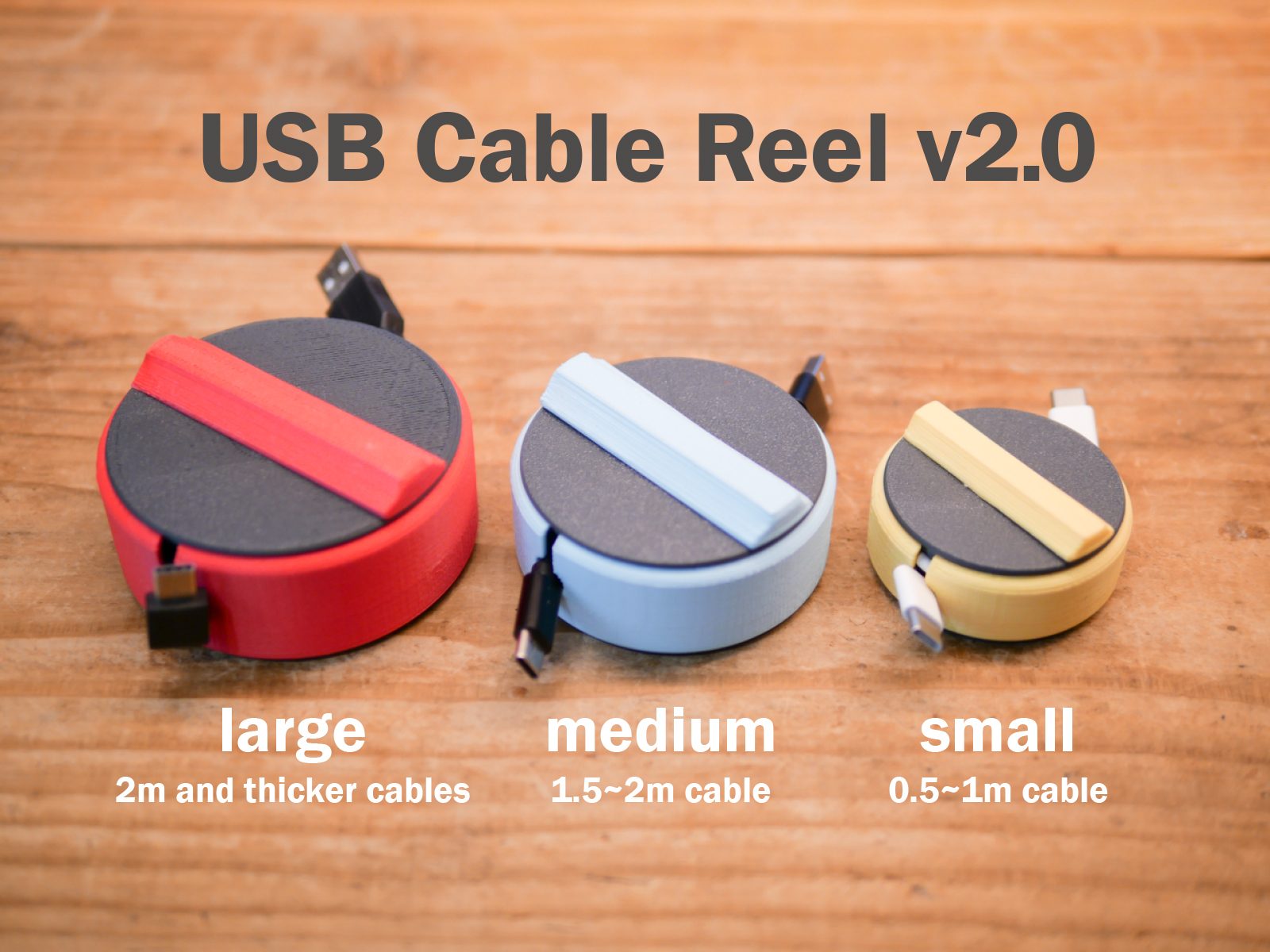 USB Cable Reel v2.0 / Organizer / storage / travel — vue 1
