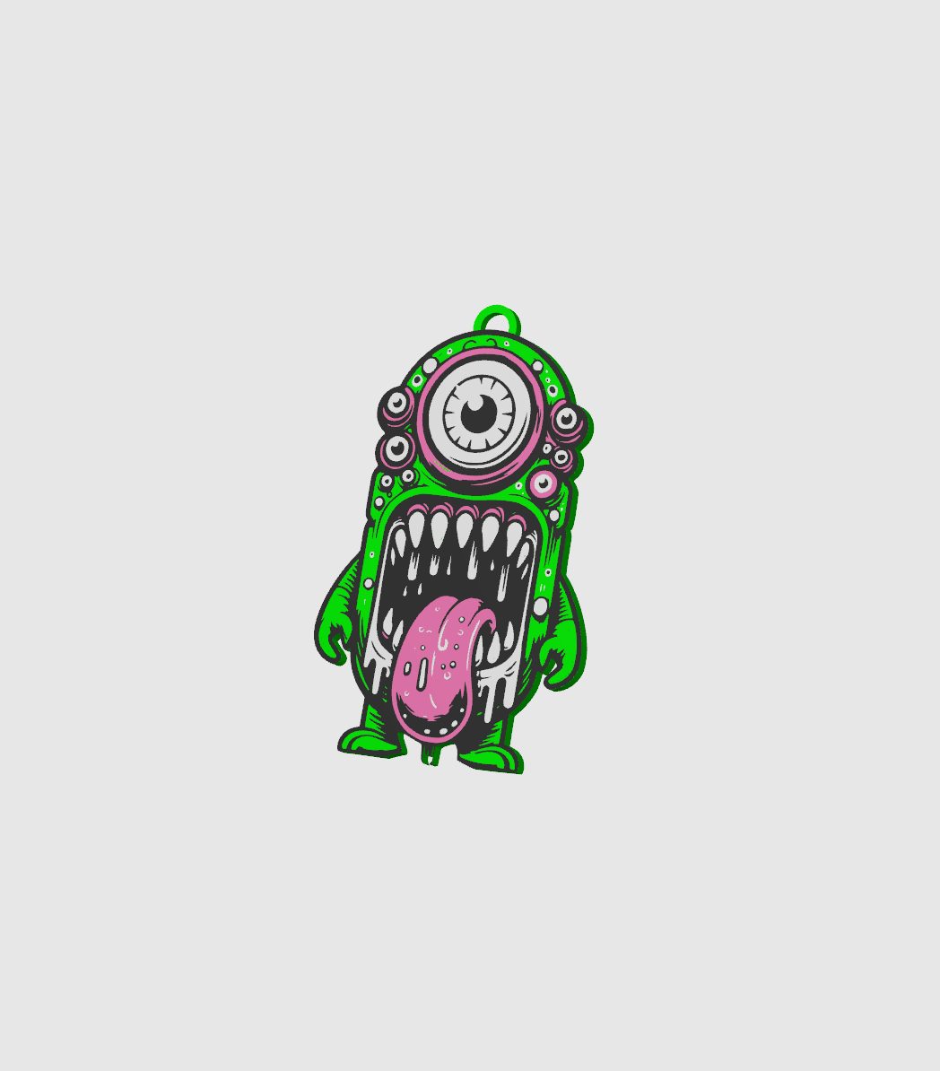 Venomous Monster 2D Wall Art & Keychain — vue 1